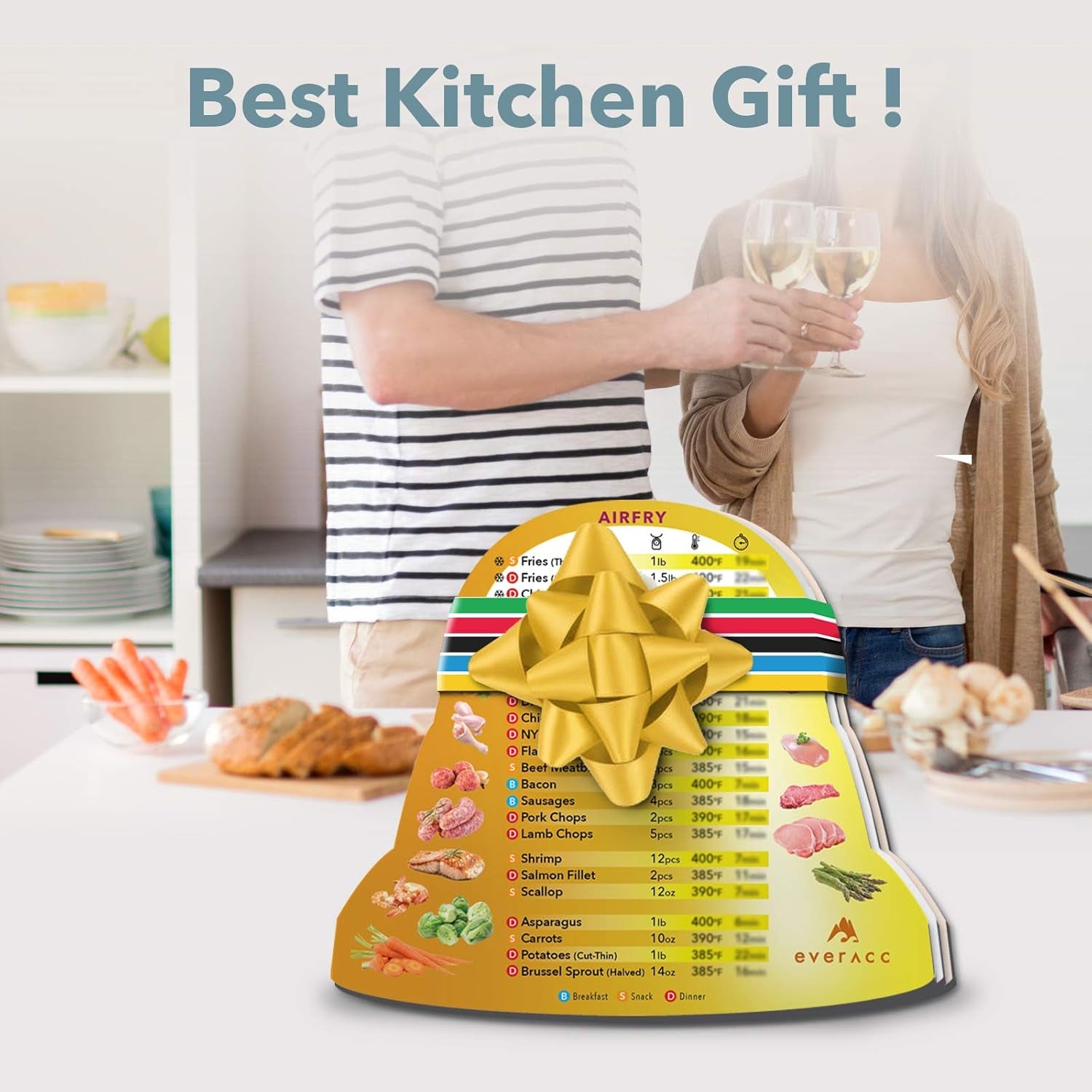 Air Fryer Magnetic Cheat Sheet Set, Instapot Air Fryer Accessories Cook Times Chart, Instant Pot Air Fryer Lid Cooking Quick Reference Guide Frying Magnets (Metallic)